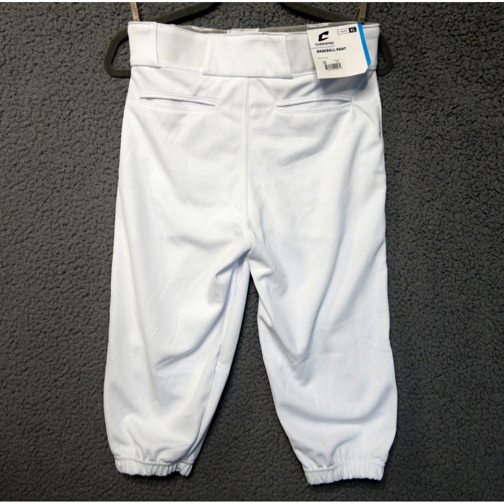 Champro Triple Crown Youth XL Baseball Jogger Uniform Pants BP68 Boys White NWOT